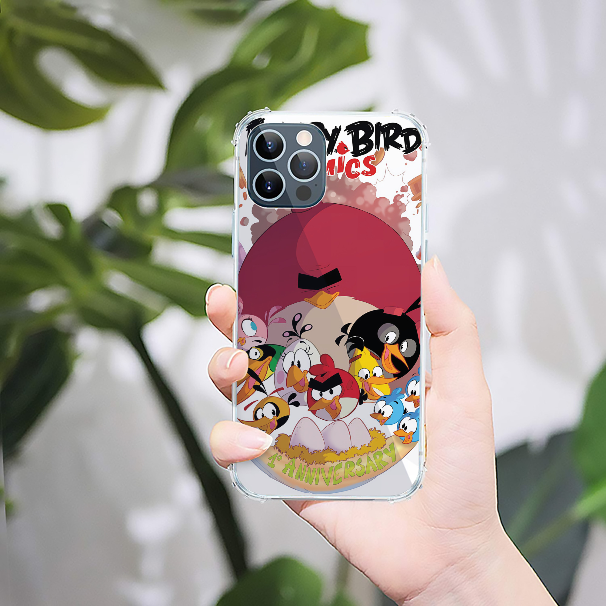 （画像用） Angry Birds アングリーバード 【iPhone 12シリーズ対応】透明スマホケース（クリアソフトケース）